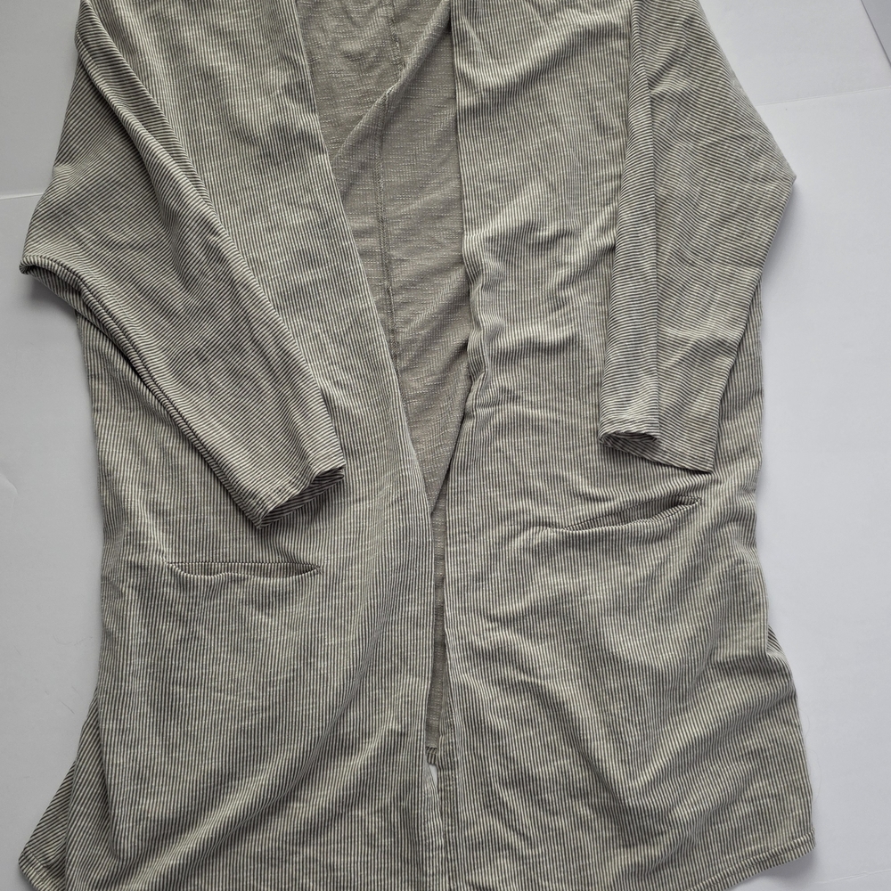 DONNI Cardigan  Striped Ribbed  OSFA Gray - Picture 7 of 11
